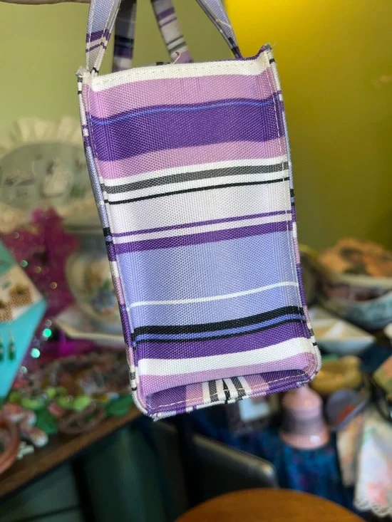 Vintage kate spade Purple and Lavender Striped Canvas Tote - Picture 11 of 11